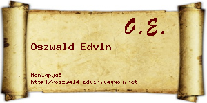 Oszwald Edvin névjegykártya